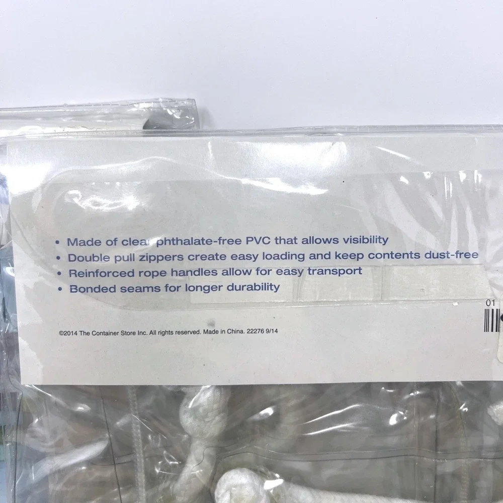 Lot Of 3 The Container Store Clear large Chest Storage Bags 24x12x10 NOS Sealed